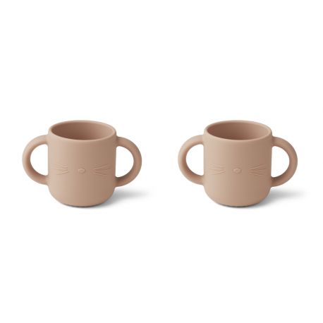 Set van 2 Gene siliconen bekers - Cat rose