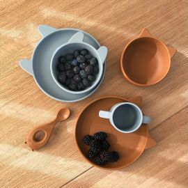 Vivi siliconen eetset - Rabbit sea blue