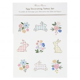 Tattoo-versieringspakket voor paaseieren - Gingham Bunny