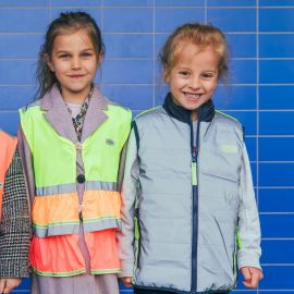 Omkeerbare bodywarmer Jules - Blue Grey - Kids