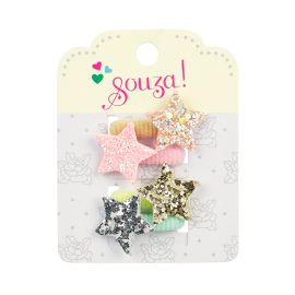 Souza for Kids - Haarelastiekjes Angelie - ster - roze & blauw