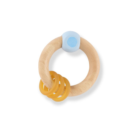 Houten rammelaar - Blauw Houten rammelaar - Blauw