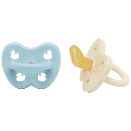 2 fopspenen Bumi Bébé Baby blue en Milky white - Orthodontisch - 0-3 maanden