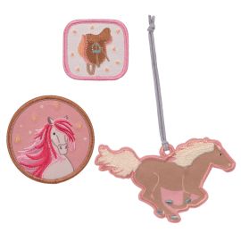 Tasaccessoires Patches & hanger - Horse pink