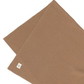 GOTS gebreide deken Nubs lichtbruin, 80 x 100 cm